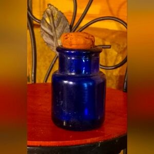 1800s miniature Blue Apothecary Bottle